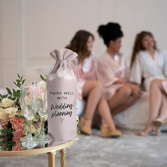 Pairs Well With Wedding Planning Mr and Mrs Wedding Gift Engagement Gift Bag For Couples bride/him/her Newly Engaged Gift Wine Tote Bridal Shower Gift