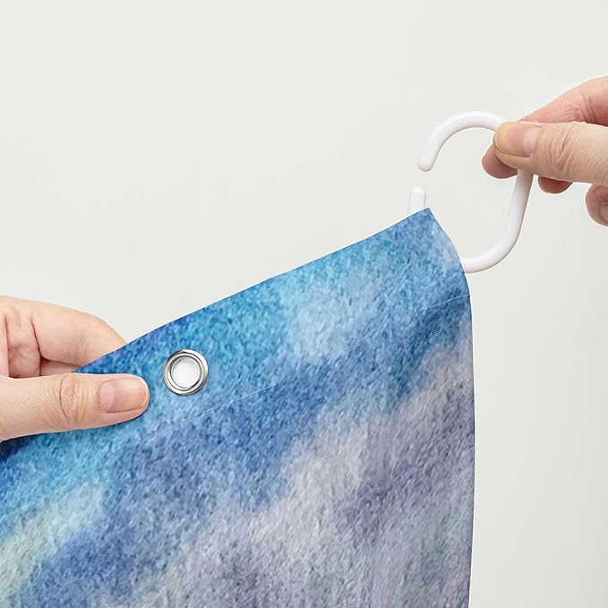 AILONEN Eiffel Tower Shower Curtain,Fantasy Tower Bathroom Fabric Shower Curtain for Girls Kids Teens, 48" W*72" H Flower Balloon Paris Tower Watercolor Theme Bathroom Decor