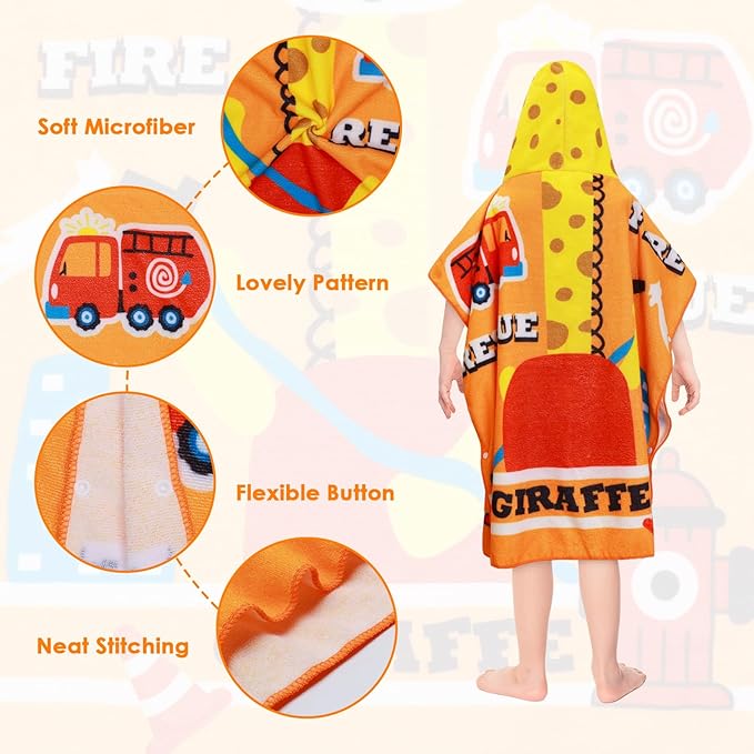 Kids Beach Towels Baby Towels with Hood Toddler Pool Towel Large Bath Towels for Boys and Girls for Travel Shower Swimming