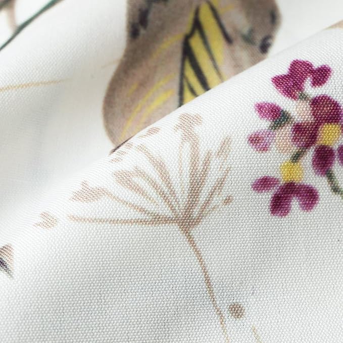 Leeva Birds Printed Tie Up Shades Curtains for Bathroom, Rod Pocket Adjustable Shade Curtain and Drapes for Living Room Bedroom, 42x63 in, One Panel, Purple