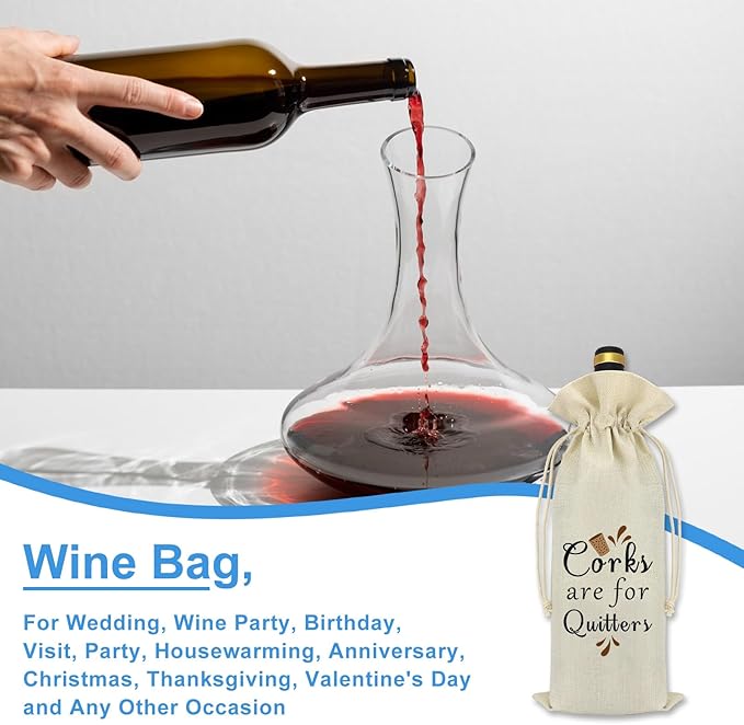 Coworker Leaving Gift Wine Lover Wine Bag Friends Friendship Gifts Going Away Goodbye Farewell Gift Wine Gift for Wine Lover Retirement Gift for Women Men Dad Uncle Reusable Wine Bags with Drawstrings