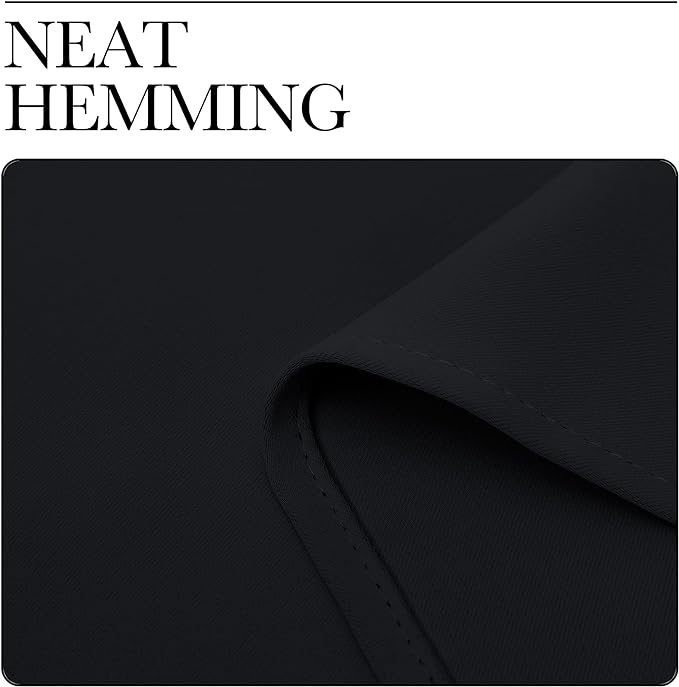 NICETOWN Halloween Bathroom Blackout Thermal Curtains and Drapes, 2 Panels, 42 inches Wide by 78 inches Long, Black, Solid Thermal Insulated Grommet Blackout Drapery Panels for Window