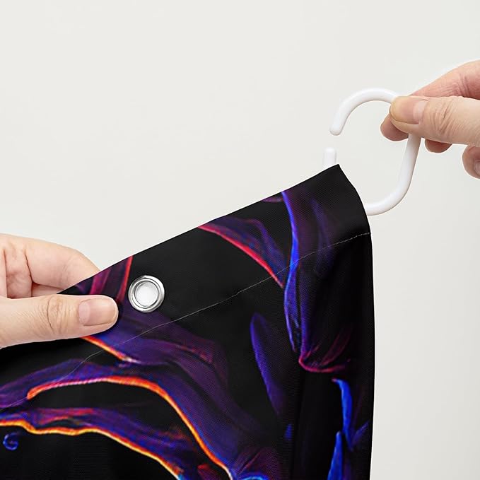 AILONEN Mushroom Skull Shower Curtain for Bathroom,Purple Mushroom Skull Bath Curtain,Fantasy Fairy Skull Skeleton Decoration Bathroom Waterproof Shower Curtain with 12 Plastic Hooks, 60" W*72" H