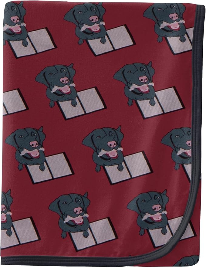 KicKee Print Swaddle Blankets, Silky Soft Baby Blanket, 40” x 29” (Wild Strawberry Dog Ate My Homework - One Size)