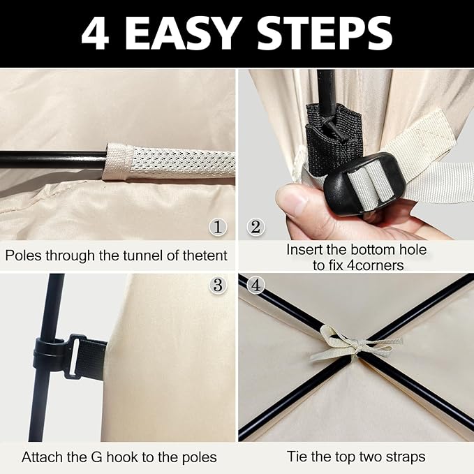 Bed Tent Bed Canopy Twin Size for Adult and Kids - Portable Sleeping Tents Indoor Dream Tents 70% Blackout with String Light 3 Doors Breathable Privacy Space Tents