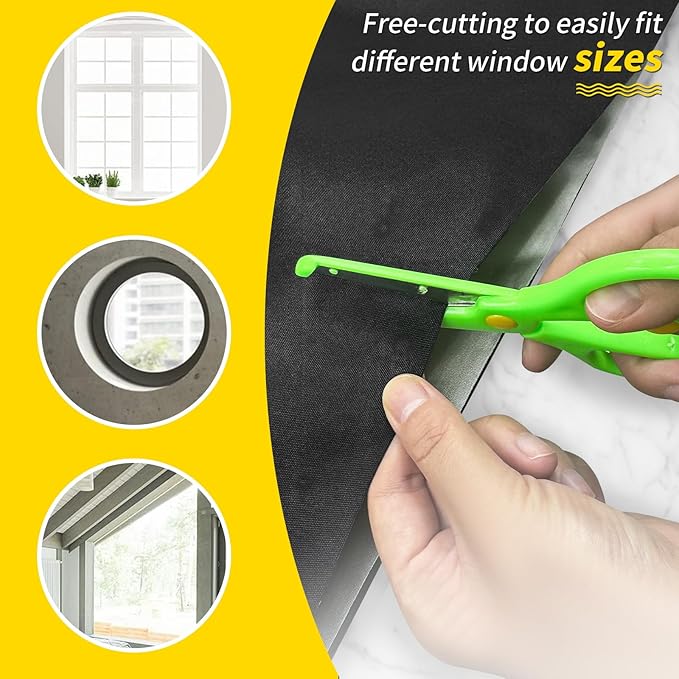 Portable 100% Blackout Shades - Easy Install, No Drill Curtains for Bedroom, Nursery, and Travel (Black, 59" x 79")