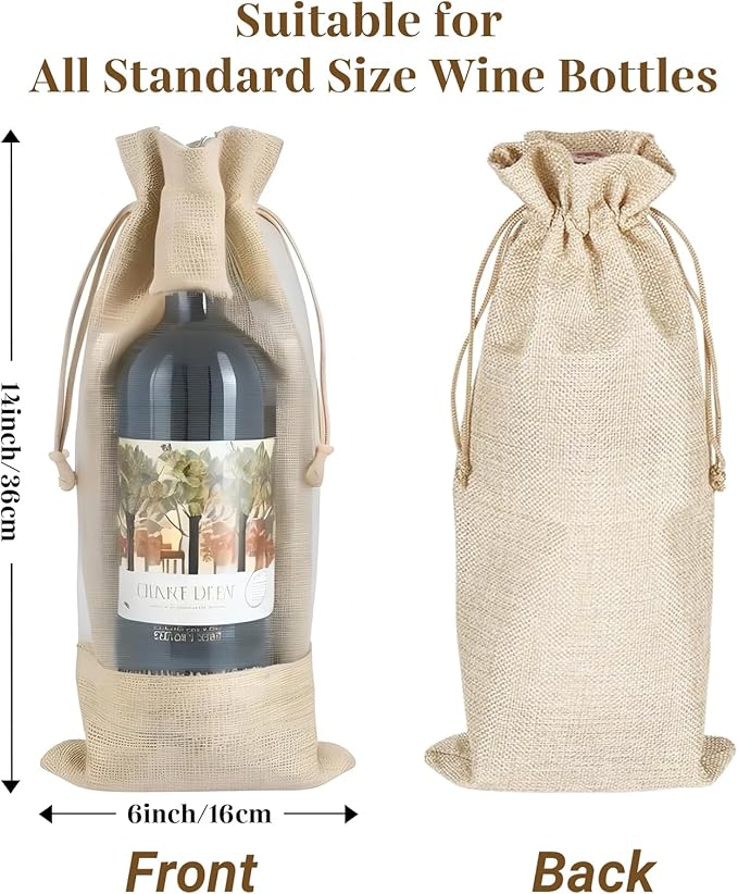 50th Birthday Wine Bag, Birthday Party Decoration Wine Bag Gifts, Happy Birthday decor, Pairs Well with Celebrating Birthday Wine Bag for Her Him