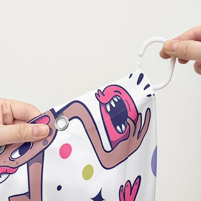 AILONEN Alien Shower Curtain,Spaceship Universe Theme Waterproof Fabric Shower Curtain Sets, 48" W*72" H Monster Robot Bathroom Decor for Boys Teens Kids