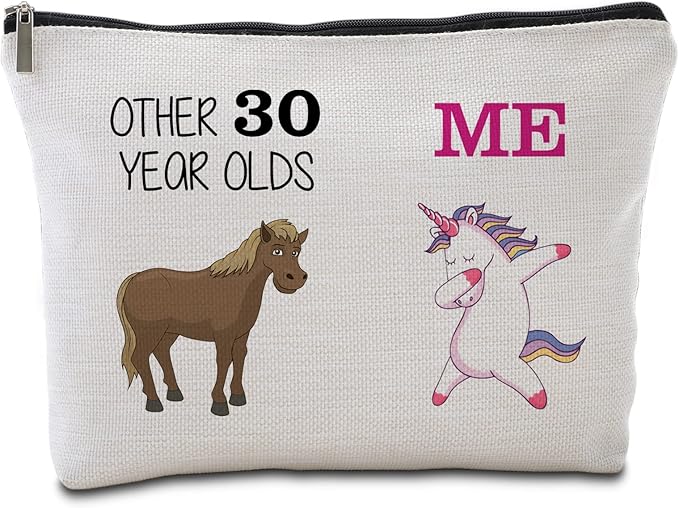30th Birthday Gifts for Her Women Travel Makeup Bag Funny Unicorn Gift Bag Other 30 Year Old Me Unicorn Best Dirty 30 Birthday Decorations for Her 30th Birthday Gift Ideas
