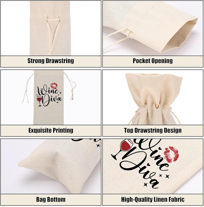 Funny Wine Quotes Wine Bag Wine Tasting Party Supplies for Wine Lovers Women Men Bride Grammy Friend Christmas Birthday Wedding Bachelorrette Party Wine Bags