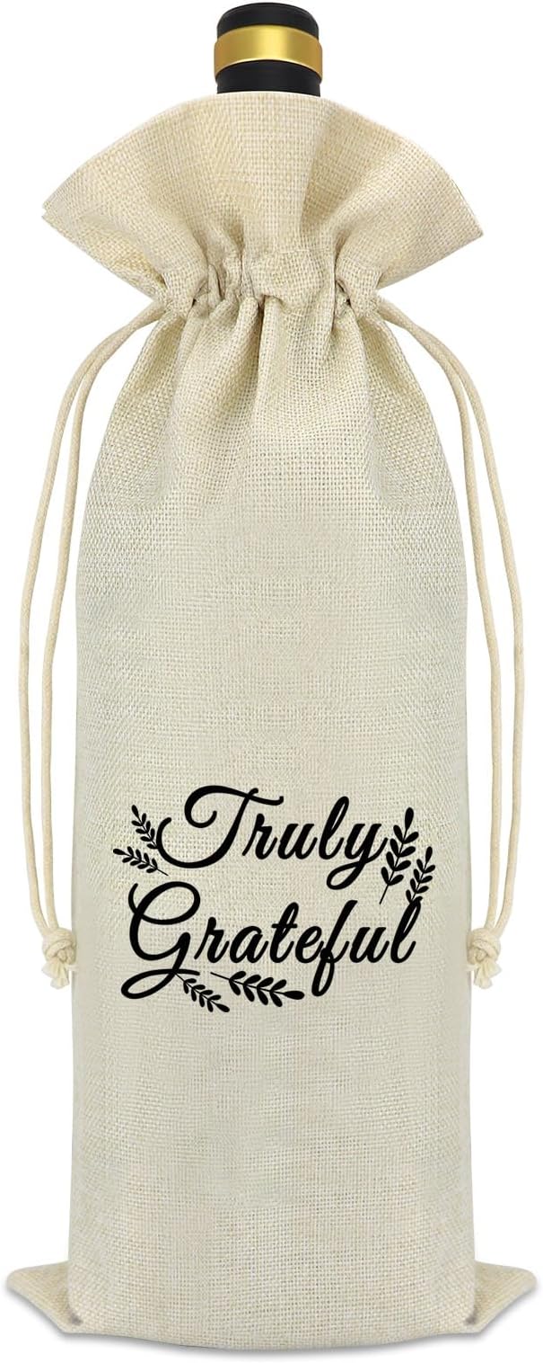 Thanksgiving Decorations Wine Bag Thank You Gifts for Women Men Coworkers Employee Manager Colleague Appreciation Gift Boss's Day Christmas Birthdays Gift for Social Worker Volunteer Wine Bottle Bag