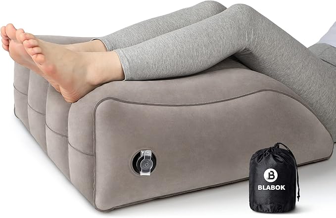 Wedge Pillow for Sleeping - Inflatable Leg Elevation Pillow for Swelling,Circulation,Leg & Back Pain Relief,Leg Support Polyvinyl Chloride Pillow for After Aurgery,Hip,Foot,Ankle Recovery