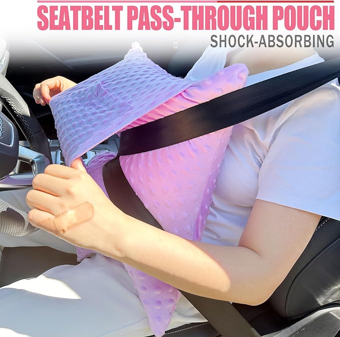 Star Hysterectomy Abdominal Pillows with 2 Pockets, Stomach Pillow after Surgery C-Section Tummy Tuck Support Gifts with Hands Placement Pouch Endometriosis Comfort Recovery Women Men Lavender