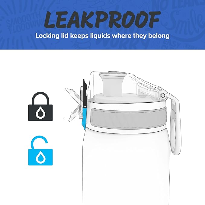 Ion8 Pod Leak Proof BPA Free Kids Water Bottle, 350ml (12 oz), Frosted Navy (B074W4BDG4)
