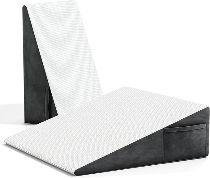 Bed Wedge Pillow for Sleeping, 7.5" Triangle Pillow Wedge for Post Surgery, Memory Foam Wedge Pillows for Seniors/Adults, Sleeping Wedge for Back Pain Relief, Heartburn, Acid Reflux