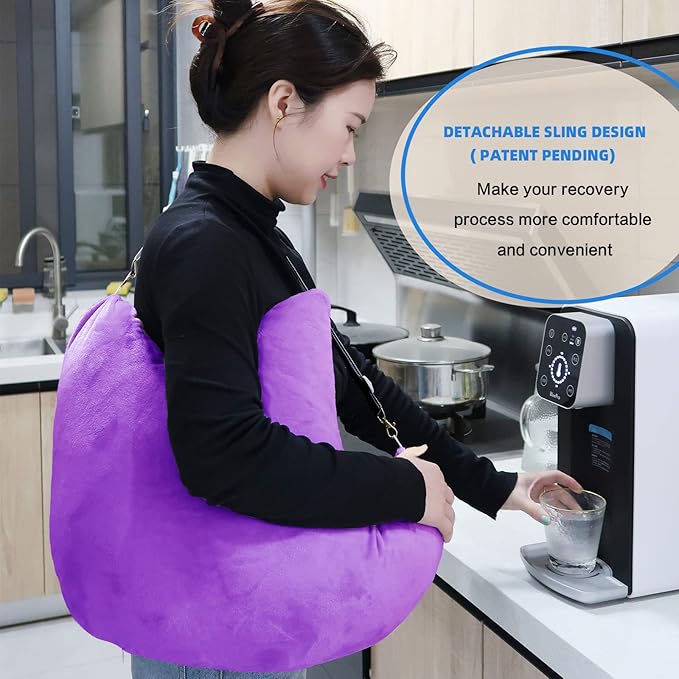 Shoulder Surgery Pillow, Ergonomic Rotator Cuff Pillow, Comfortable Post Shoulder Surgery Pillow, Adjustable Structure Provide Support, Shoulder Pain Relief, Firm and Removable(Purple)