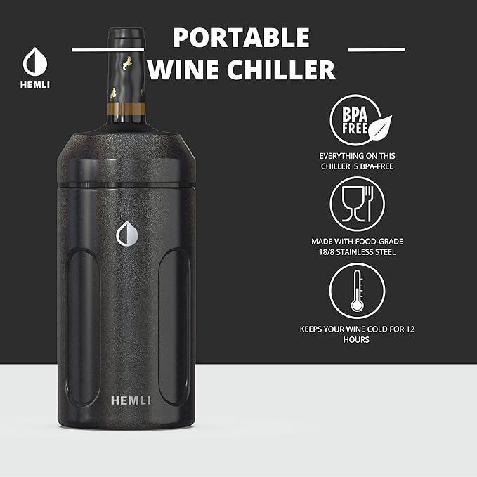 Wine Chiller, Wine Bottle Chiller, Wine Bottle Cooler, Wine Chiller Sleeve, Wine Cooler Holder, Champagne Chiller, Wine Gift Ideas