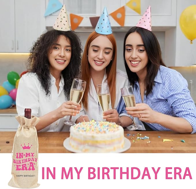 comfit Birthday Wine Gift Bags, Birthday Party Decoration Wine Bag Gifts, Happy Birthday decor, Pairs Well with Celebrating Birthday Wine Bag for Her Him