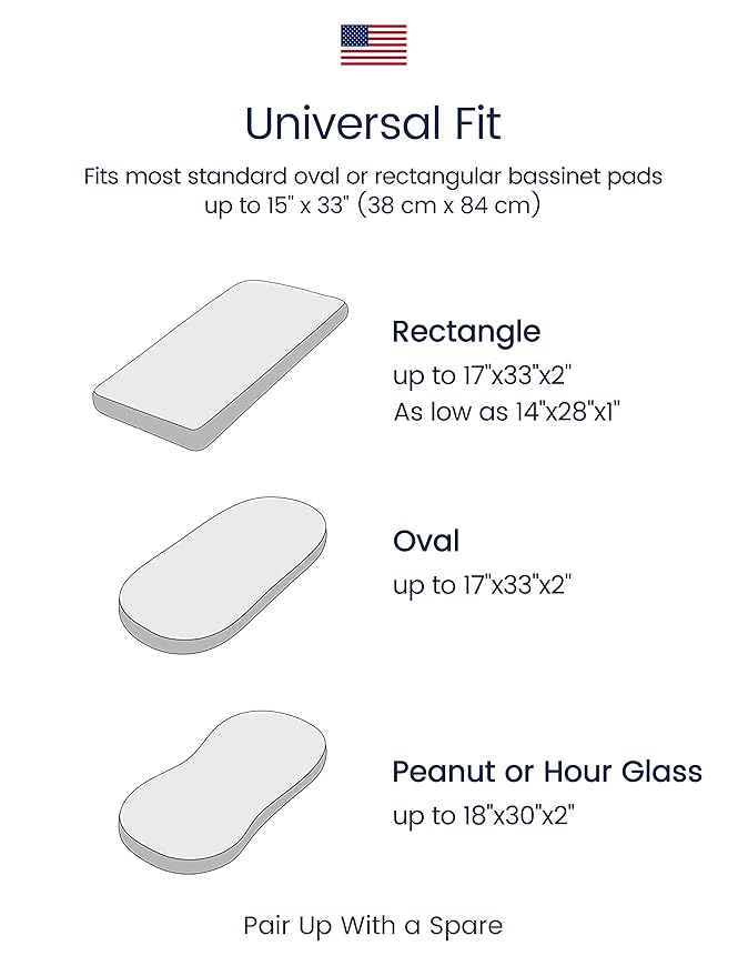 TotAha Premium Stretchy Bassinet Cradle Sheets (2-Pack) -Hypoallergenic, Silky Comfort, Buttery Soft, Calming Effect, All-Season Jersey-Knit, 32 X 16 X 3''(Rainbow & Tie dye)