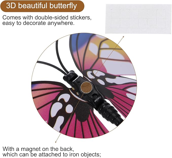 uxcell 120Pcs 3D Beautiful Butterfly Removable DIY Wall Stickers for Bedroom Living Room TV Background Decorations, Plum