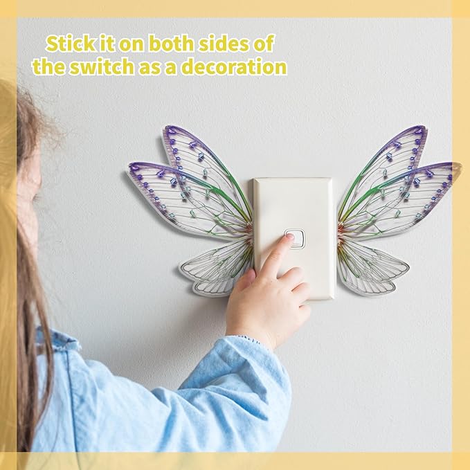 Wall Stickers Butterfly Wing Decorations Creative Wall Decal 3D Butterfly Sticker Decor for Computers Lamps Switches (Multicolor,3 PCS)