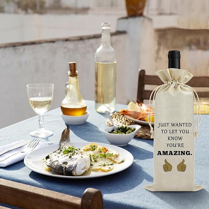 Encouragement Gifts for Women Wine Bag Inspirational Gifts for Friend Family Colleagues Superiors and Neighbors Wine Bottle Bag Thank You Gift for Men Birthday Christmas Best Wine Gift Bag