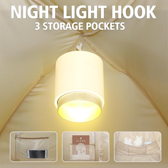 Bed Tent Bed Canopy Twin Size for Adult and Kids - Portable Sleeping Tents Indoor Dream Tents 70% Blackout with String Light 3 Doors Breathable Privacy Space Tents