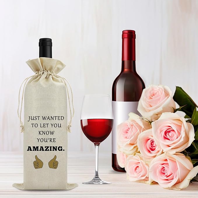 Encouragement Gifts for Women Wine Bag Inspirational Gifts for Friend Family Colleagues Superiors and Neighbors Wine Bottle Bag Thank You Gift for Men Birthday Christmas Best Wine Gift Bag