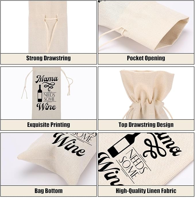 Funny Wine Quotes Wine Bag Wine Tasting Party Supplies for Wine Lovers Women Men Father Groom Friend Christmas Birthday Wedding Bachelorrette Party Wine Bags
