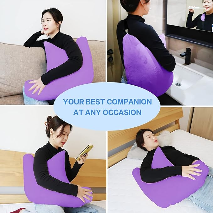 Shoulder Surgery Pillow, Ergonomic Rotator Cuff Pillow, Comfortable Post Shoulder Surgery Pillow, Adjustable Structure Provide Support, Shoulder Pain Relief, Firm and Removable(Purple)