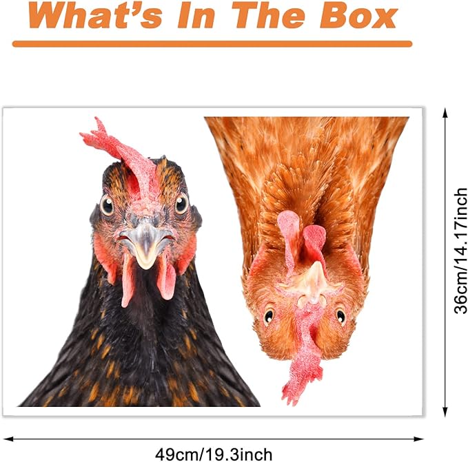 Chicken Wall Decals Peel and Stick Funny 2 Chicken Heads Wall Art Stickers Funny Wall Decals for Kitchen Bedroom Playroom Game Room Farm Barn Funny Car Sticker