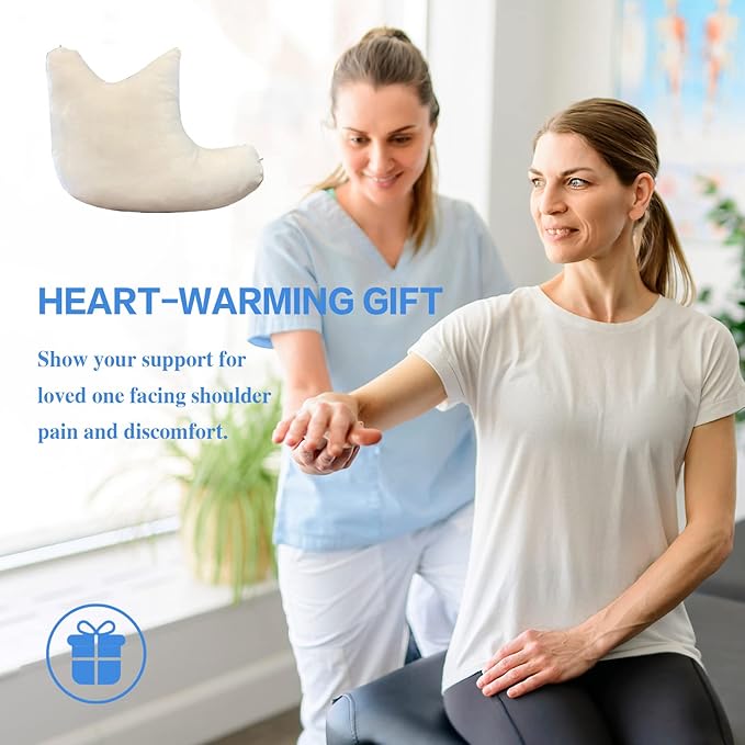 Shoulder Surgery Pillow, Ergonomic Rotator Cuff Pillow, Comfortable Post Shoulder Surgery Pillow, Adjustable Structure Provide Support, Shoulder Pain Relief (Orange, Arm & Shoulder Strap)