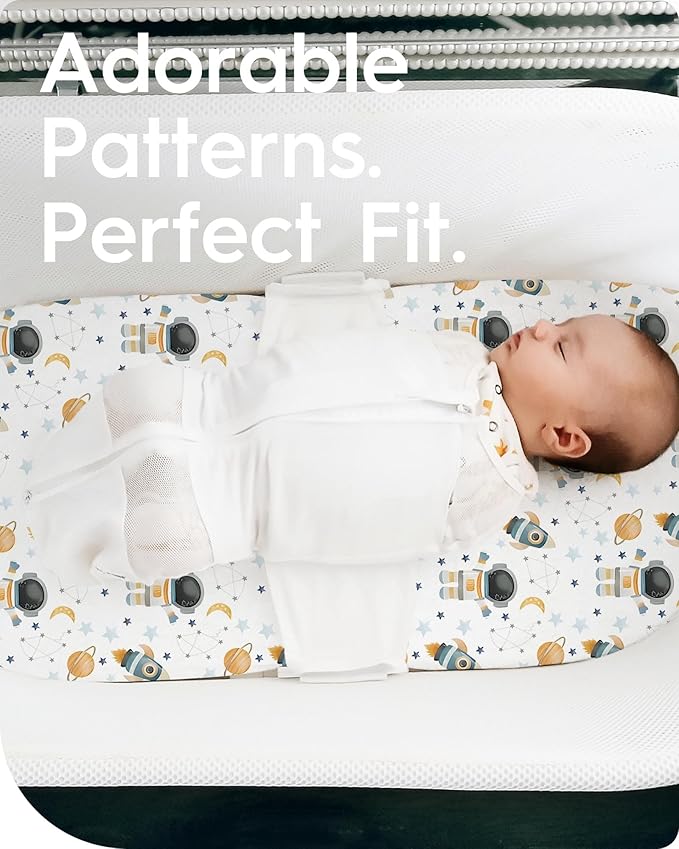 Bassinet Sheets for Baby Boy Girl, TotBasic Buttery Soft Universal Bassinet Fitted Sheet, Compatible with Halo, Mika Micky, Baby Delight, Dream On Me, Maxi COSI & More Bassinet Mattress