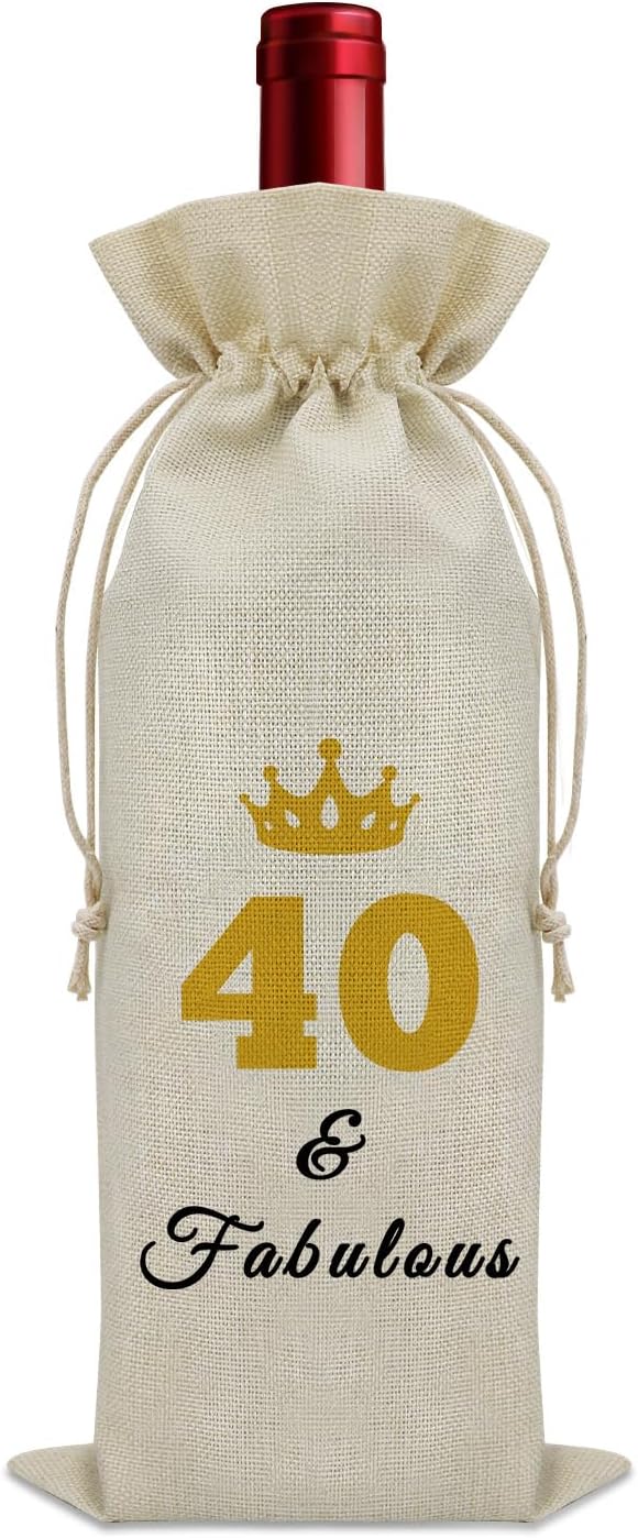 Sazuwu 40 Years Old Birthday Gifts for Women Men Wine Bag Happy 40th Birthday Gifts for Mom Dad Wine Accessories Gifts for Wine Lovers Gifts for Someone Turning Sixty 1984 Birthday Gifts