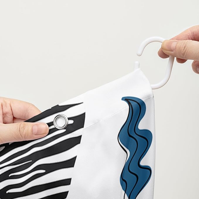 AILONEN Cute Cartoon Dolphin Shower Curtain,Kawaii Ocean Animal Dolphin Bath Curtain Set for Kids Girls Boys,Blue Dolphin Silhouette Fabric Shower Curtains for Bathroom, 60" W*72" H