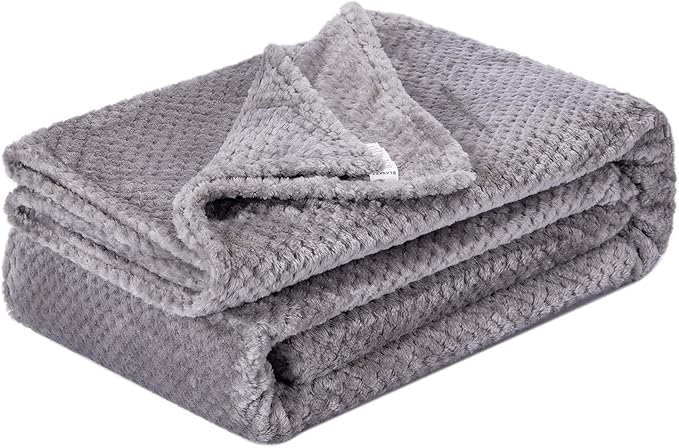 Fuzzy Throw Blanket, Plush Fleece Blankets for adults, Toddler, boys and Girls, Warm Soft Blankets and Throws for Bed, Couch, Sofa, Travel and Outdoor, Camping (Full Twin(70"x80"), XL2-Flint Gray)
