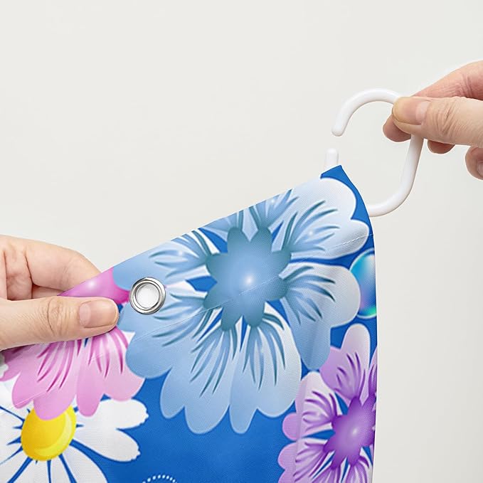 AILONEN Unicorn Shower Curtain, Kawaii Rainbow Unicorn Theme Bathroom Decor,Colorful Flower Butterfly Waterproof Fabric Shower Curtain Set for Girls Teens Kids,36" W*72" H