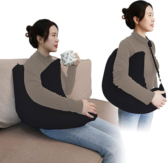 Shoulder Surgery Pillow, Shoulder Pillow with Detachable Sling, Rotator Cuff Pillow for Shoulder Pain Relief, Comfortable Post Shoulder Surgery Pillow, Firm and Removable(Black)