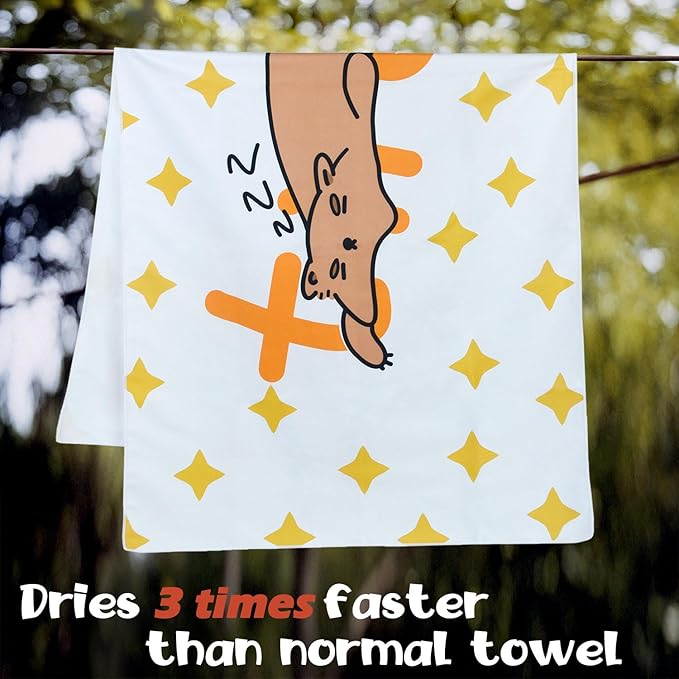 Cleanbear Kids Beach Towel - Cute Tired Bear Design, Soft and Absorbent, Perfect for Bath, Pool, and Beach - Embrace Relaxation and Comfort