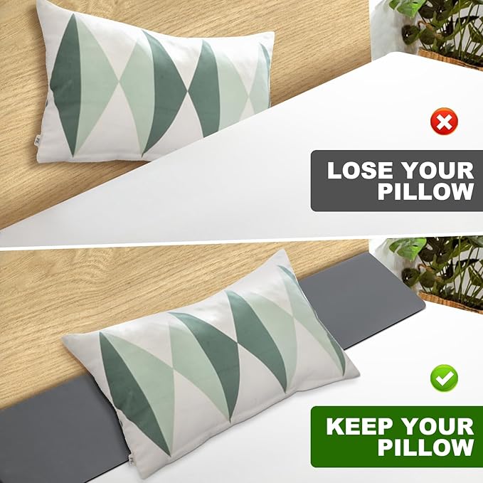 King Size (76"x6.5"x4.5") Bed Wedge Pillow/Headboard Pillow/Mattress Wedge with an Extra Cover, Gap Filler to Close The Gap (0-5") Between Headboard and Mattress (Gray)