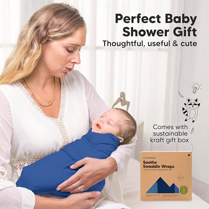 KeaBabies 3-Pack Organic Baby Swaddle Sleep Sacks -Newborn Swaddle Sack, Ergonomic Baby Swaddles 0-3 Months,Swaddles for Newborns, Baby Sleep Sack, Baby Swaddle Blanket Wrap,Baby Essentials (Frost)