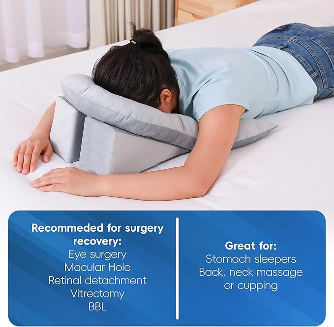 TYYIHUA Face Down Pillow, for Eye Surgery Recovery, BBL, Prone Pillow for Retinal Surgery, Massage Pillow Face Down