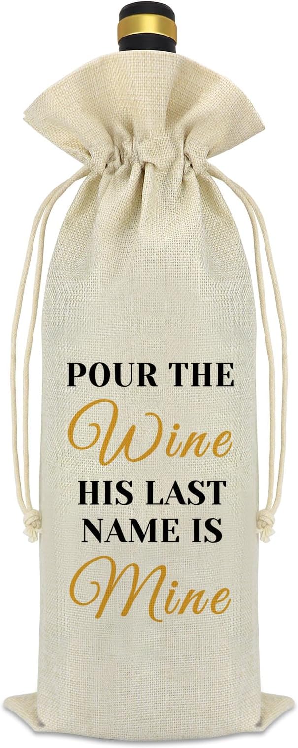 Engagement Gifts for Her Wine Bag Newly Engaged Gifts Wedding Gift for Mr and Mrs Wine Gift Bag With Drawstring Fiance Fiancee Gift Bachelorette Party Bridal Shower Gift for Bride Wine Bottle Bag