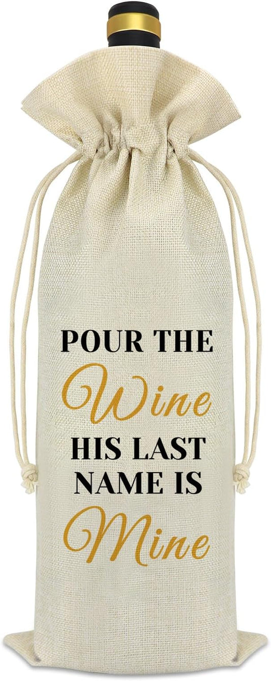 Engagement Gifts for Her Wine Bag Newly Engaged Gifts Wedding Gift for Mr and Mrs Wine Gift Bag With Drawstring Fiance Fiancee Gift Bachelorette Party Bridal Shower Gift for Bride Wine Bottle Bag