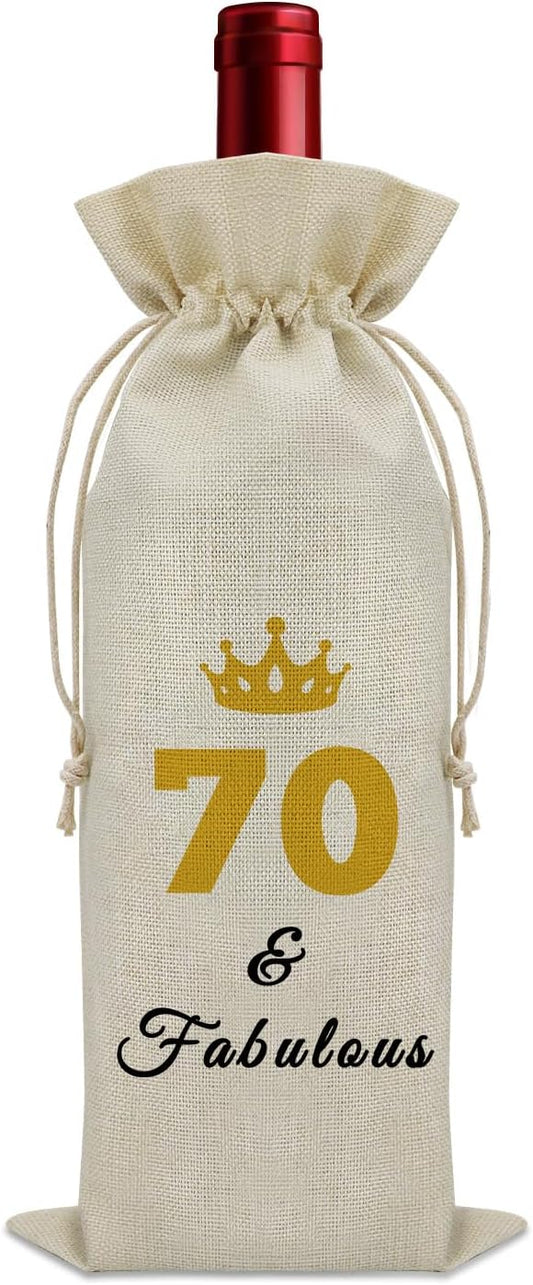 Sazuwu 70 Years Old Birthday Gifts for Women Men Wine Bag Happy 70th Birthday Gifts for Mom Dad Wine Accessories Gifts for Wine Lovers Gifts for Someone Turning Sixty 1954 Birthday Gifts