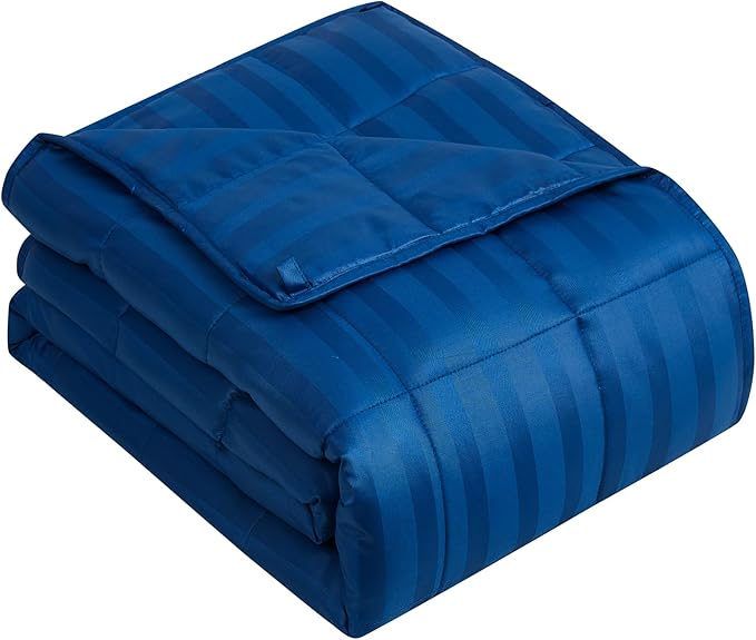 Weighted Blanket for Adult,20lbs Heavy Weighted Blanket 80"x87" Breathable Cooling Summer Blankets, Ultra Soft Cotton Comfort Throw Blanket with Glass Beads for All-Season (Blue)