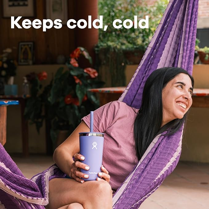 Hydro Flask Travel Tumbler Stainless Steel Vacuum Insulated Tumbler with Lid and Straw for Cold Water and Drinks for Sports, School, Work, Car, Travel, Weekends