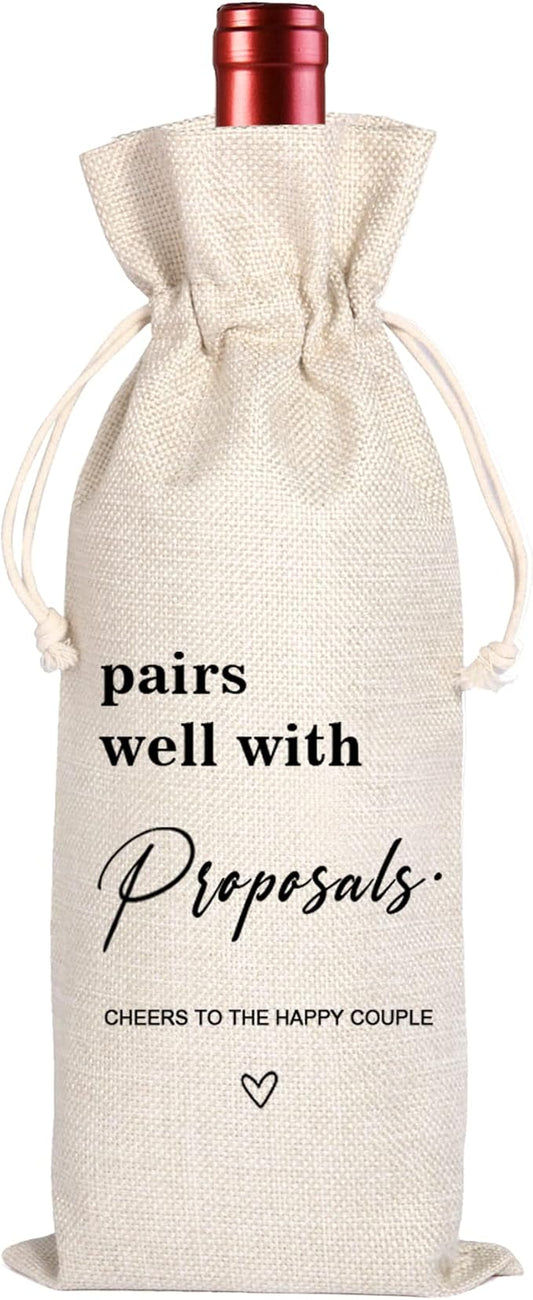 Maydvdv Engagement Wine Bag|Engagement Gifts for Her|Engagement Gift Ideas|Engagement Party Gifts for Couples|Wine Bag Decor Wine Bag(11MA05)