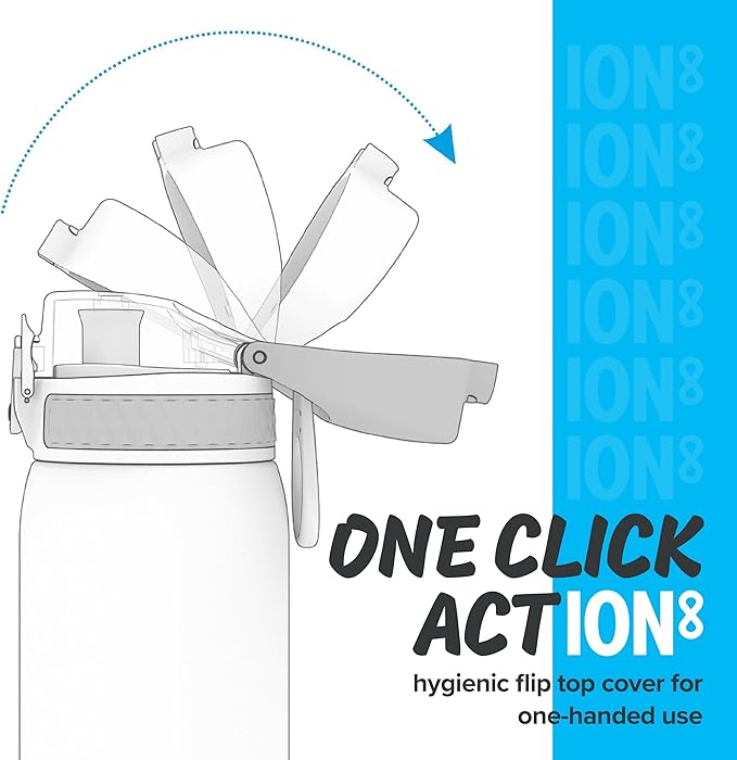 ion8 Leak Proof Kids Water Bottle, BPA Free, 350ml / 12oz, Frosted Blue (I8350FBLU)