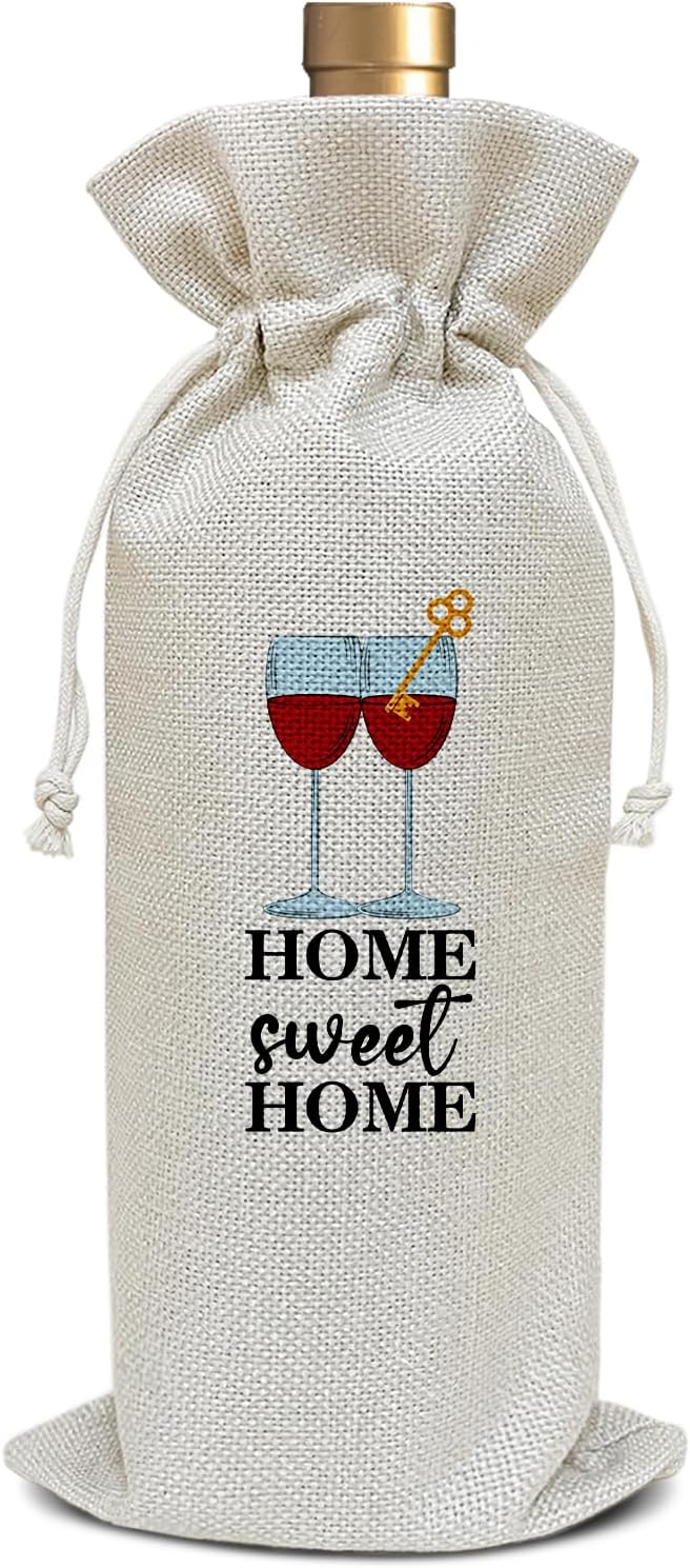 Housewarming Gifts New Home, Home Sweet Home Housewarming Gifts for Friends Neighbor Couple First Home Gift Ideas New Apartment Thanksgiving Christmas Party Favor Wine Bag Decoration Supplies /45
